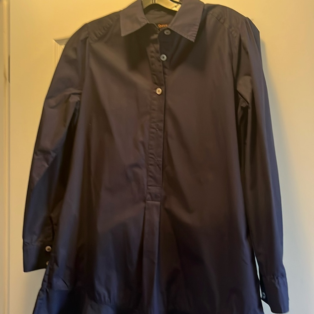 Quince navy shirt dress size small